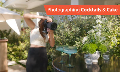 Photographing the Coctails and Cake